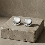 TOVE Waterproof Silver Stainless Steel 2in1 Earrings - Brushed/Polished Finish - DANSK Copenhagen