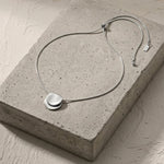 TOVE Waterproof Silver Stainless Steel Necklace - Adjustable Chain & Brushed/Polished Finish - DANSK Copenhagen