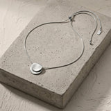 TOVE Waterproof Silver Stainless Steel Necklace - Adjustable Chain & Brushed/Polished Finish - DANSK Copenhagen