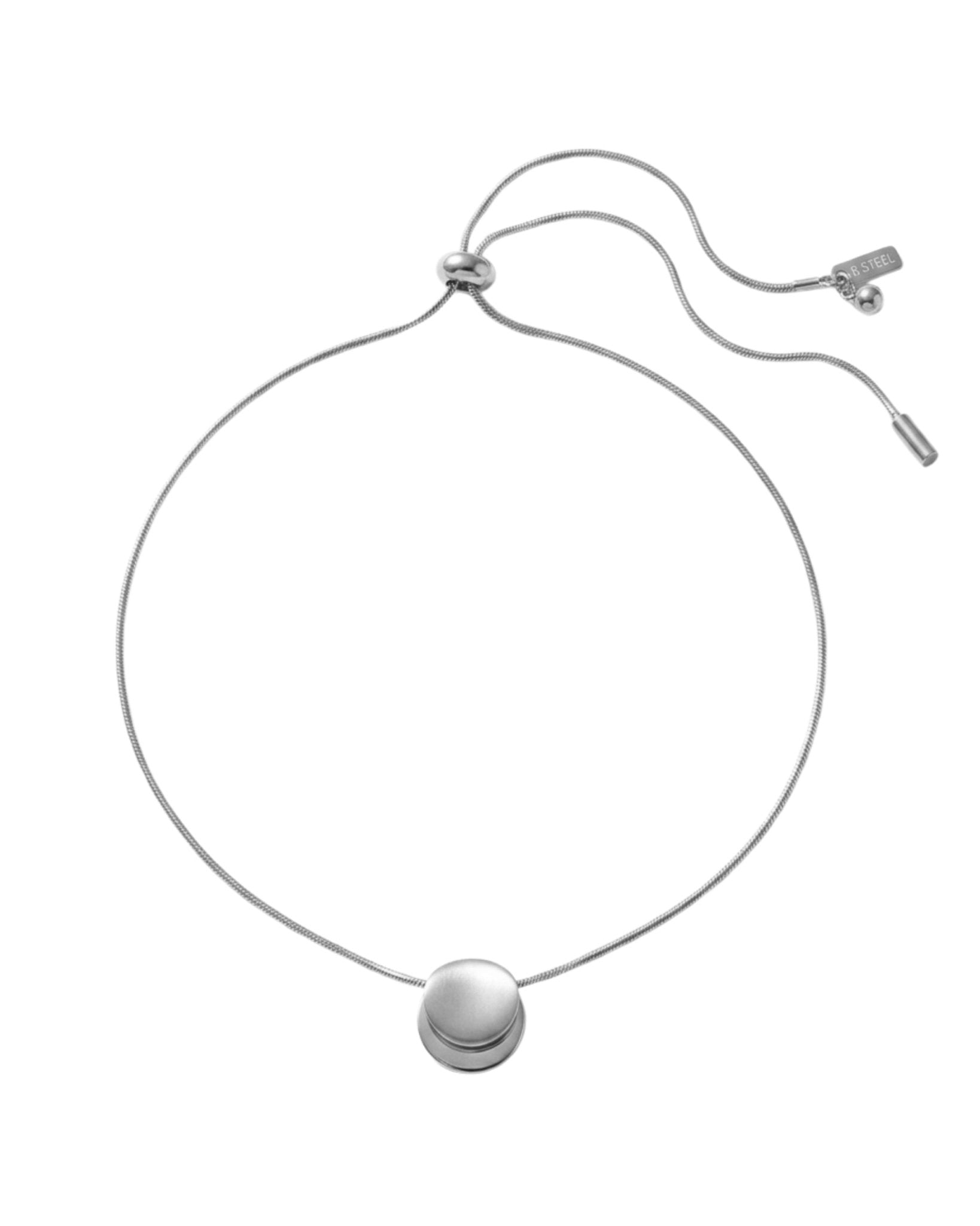 TOVE Waterproof Silver Stainless Steel Necklace - Adjustable Chain & Brushed/Polished Finish - DANSK Copenhagen