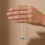 TOVE Waterproof Silver Stainless Steel Necklace - Adjustable Chain & Brushed/Polished Finish - DANSK Copenhagen