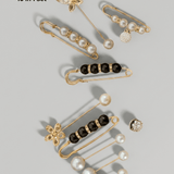 Tracey 10in1 Waist Needle & Brooch Pin, Pearl, Gold & Black -DNSK Copenhagen