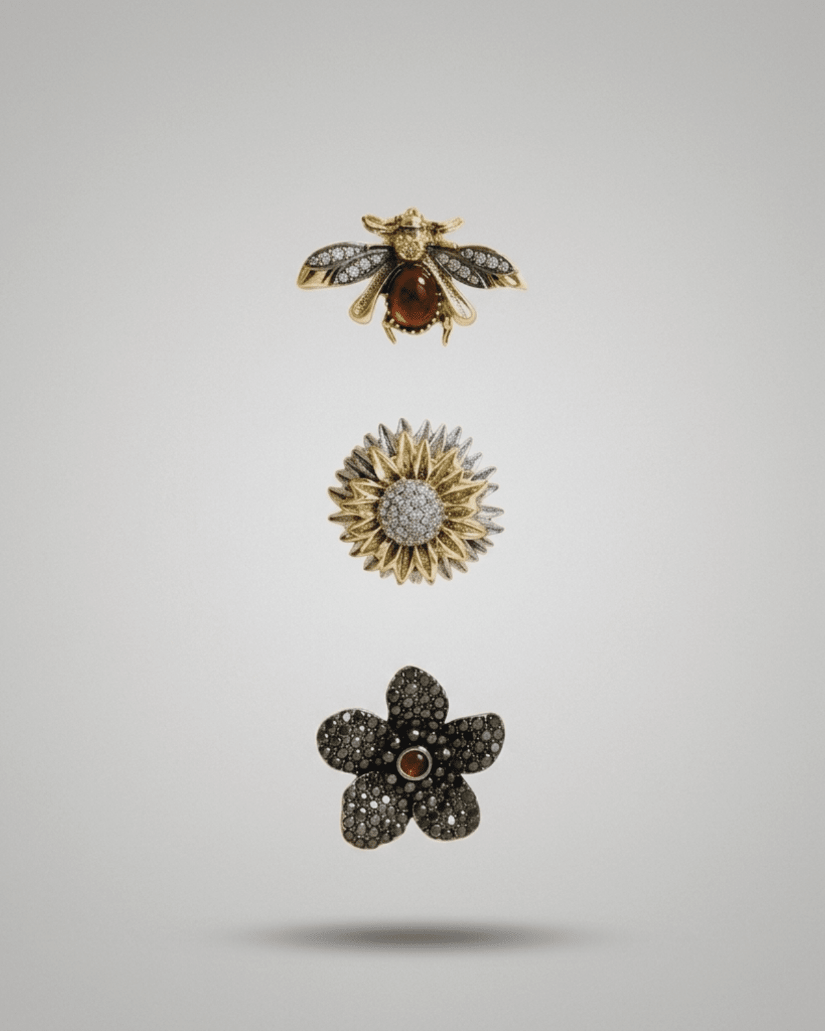 Tracey 3in1 Bee & Flower Brooch Set -DNSK Copenhagen