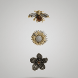 Tracey 3in1 Bee & Flower Brooch Set -DNSK Copenhagen