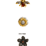 Tracey 3in1 Bee & Flower Brooch Set -DNSK Copenhagen