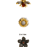 Tracey 3in1 Bee & Flower Brooch Set -DNSK Copenhagen