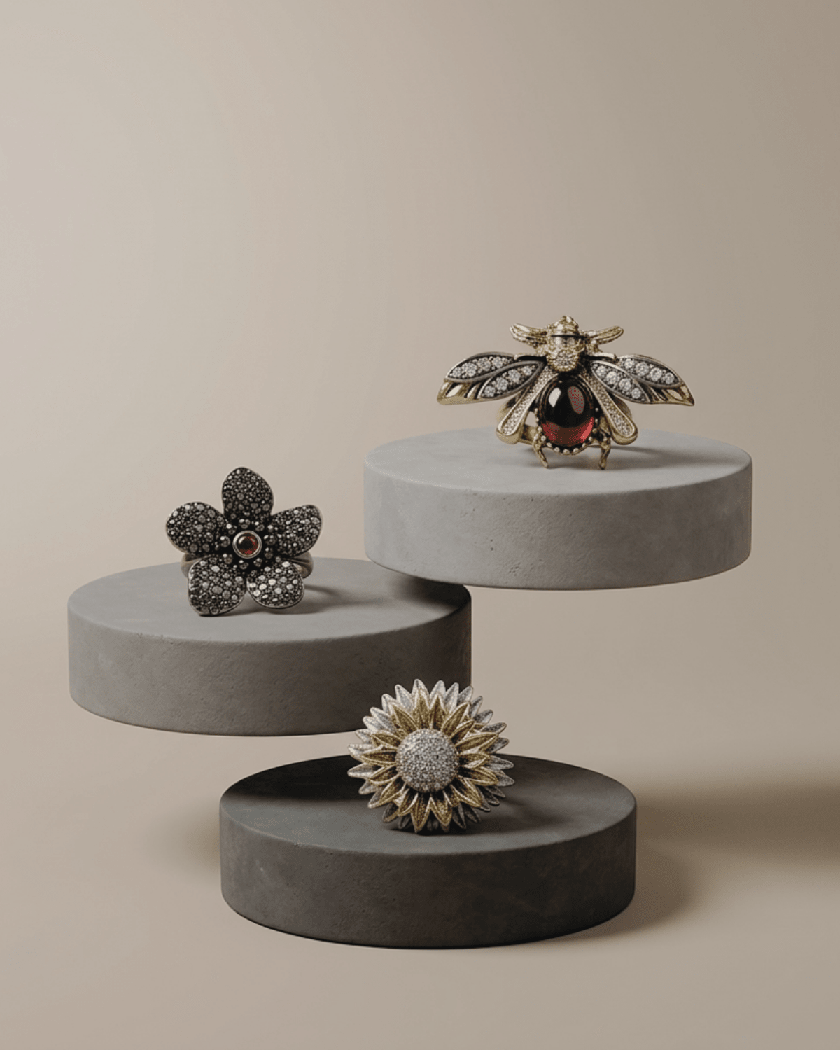 Tracey 3in1 Bee & Flower Brooch Set -DNSK Copenhagen