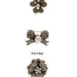 Tracey 3in1 Bow Pearl Brooch Set -DNSK Copenhagen