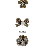 Tracey 3in1 Bow Pearl Brooch Set -DNSK Copenhagen