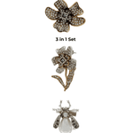 Tracey 3in1 Flower Brooch Set -DNSK Copenhagen