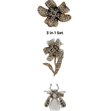 Tracey 3in1 Flower Brooch Set -DNSK Copenhagen