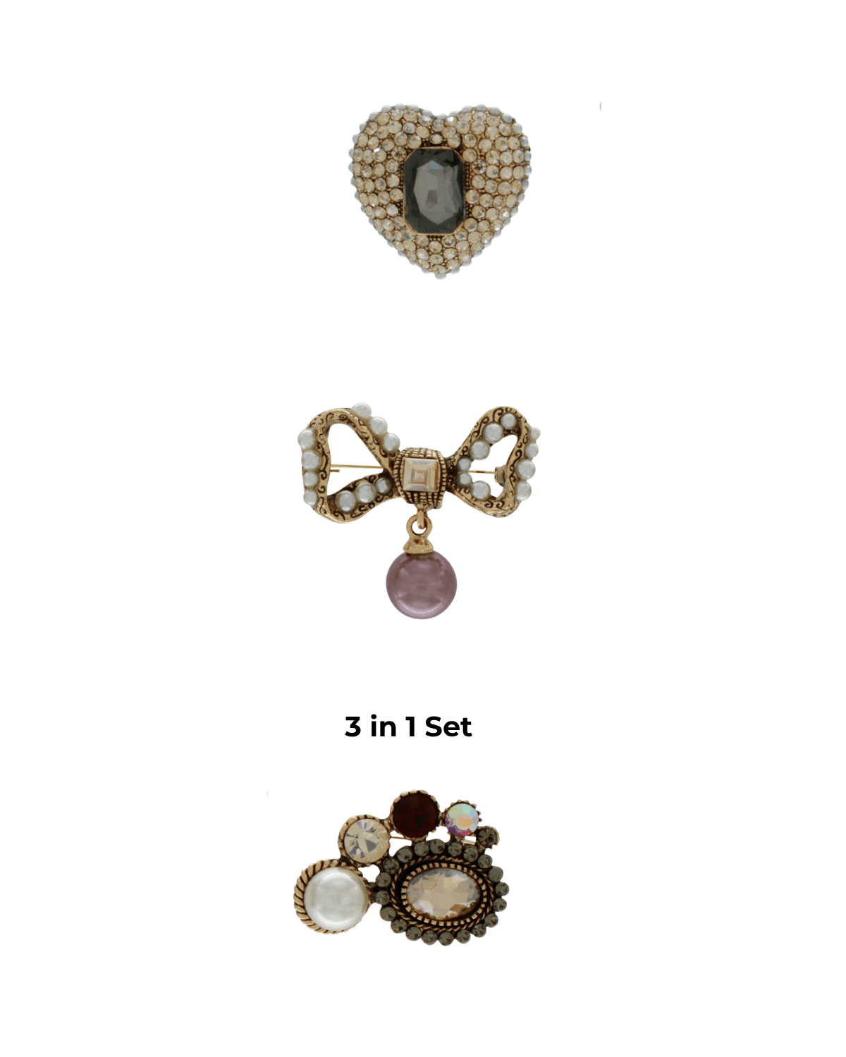 Tracey 3in1 Midcentury Pearl Brooch Set -DNSK Copenhagen