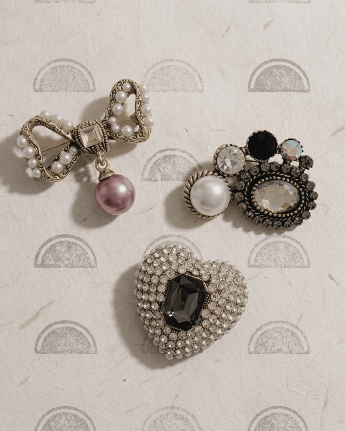 Tracey 3in1 Midcentury Pearl Brooch Set -DNSK Copenhagen