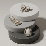Tracey 3in1 Smooked Diamond & Pearl Brooch Set -DNSK Copenhagen