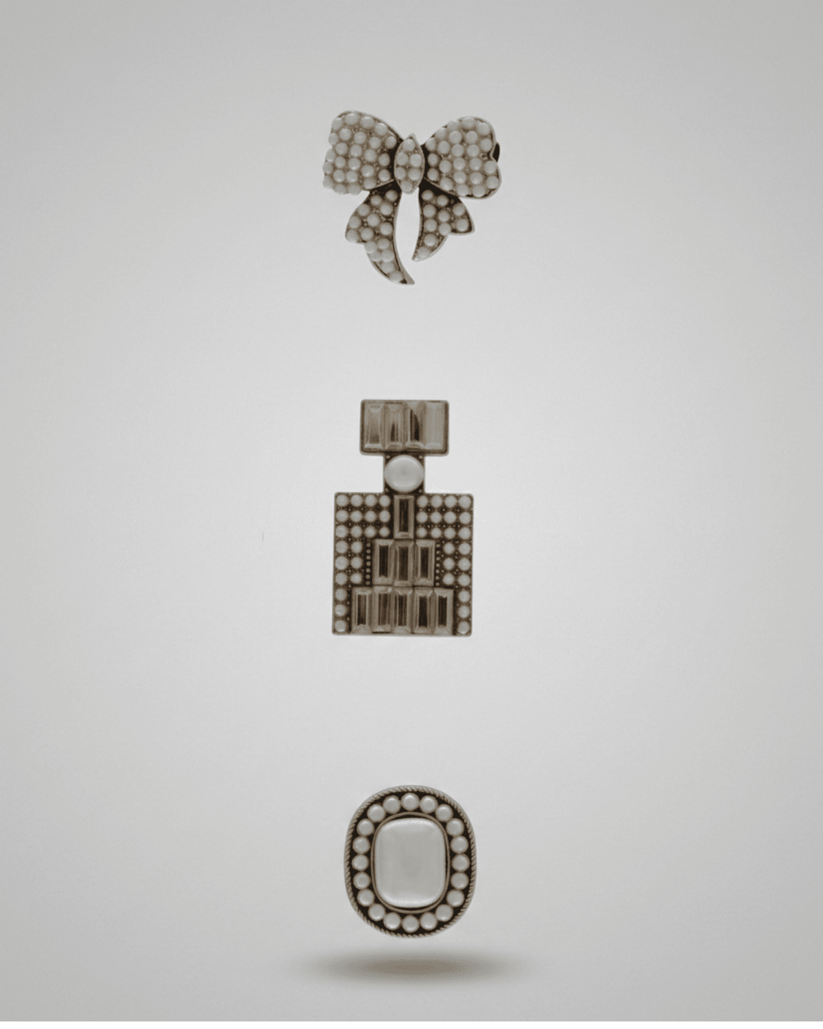 Tracey 3in1 Smooked Diamond & Pearl Brooch Set -DNSK Copenhagen