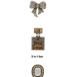 Tracey 3in1 Smooked Diamond & Pearl Brooch Set -DNSK Copenhagen
