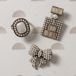 Tracey 3in1 Smooked Diamond & Pearl Brooch Set -DNSK Copenhagen