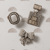 Tracey 3in1 Smooked Diamond & Pearl Brooch Set -DNSK Copenhagen
