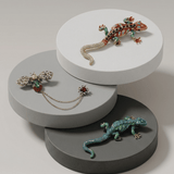 Tracey Bee With Chain Brooch Green 30x47x105mm -DNSK Copenhagen