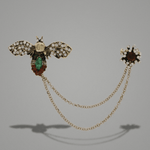Tracey Bee With Chain Brooch Green 30x47x105mm -DNSK Copenhagen