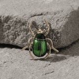 Tracey Bug Brooch Green -DNSK Copenhagen
