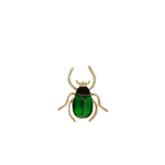 Tracey Bug Brooch Green -DNSK Copenhagen