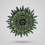 Tracey Colorful Brooch Green 56x56mm -DNSK Copenhagen