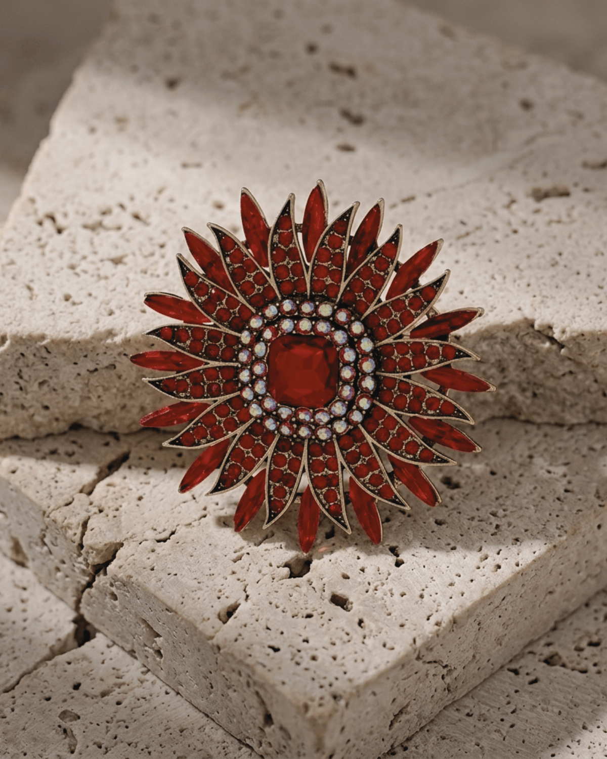 Tracey Colorful Brooch Red 56x56mm -DNSK Copenhagen