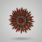 Tracey Colorful Brooch Red 56x56mm -DNSK Copenhagen