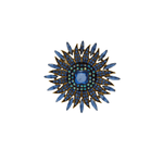 Tracey Colorfull Brooch Blue 56x56mm -DNSK Copenhagen