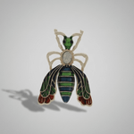 Tracey Jiminy Brooch Green 49x35mm -DNSK Copenhagen