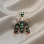 Tracey Jiminy Brooch Green 49x35mm -DNSK Copenhagen