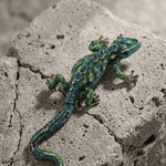 Tracey Salamander Brooch Green 102x56mm -DNSK Copenhagen