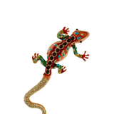 Tracey Salamander Brooch Red 102x56mm -DNSK Copenhagen