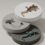 Tracey Salamander Brooch Red 102x56mm -DNSK Copenhagen