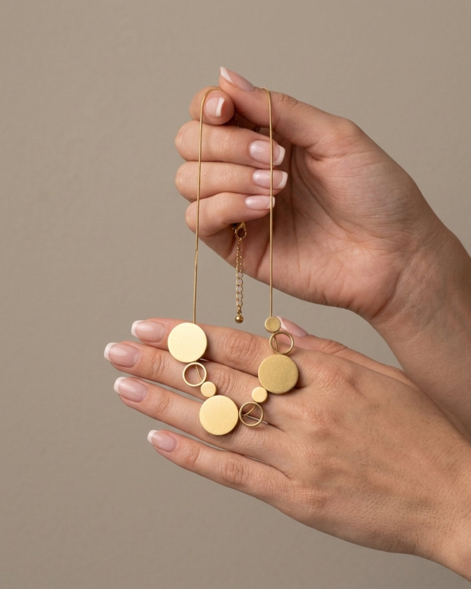TYRA Waterproof 18K Gold Plated Short Necklace – Sanded Stainless Steel - DANSK Copenhagen