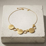 TYRA Waterproof 18K Gold Plated Short Necklace – Sanded Stainless Steel - DANSK Copenhagen