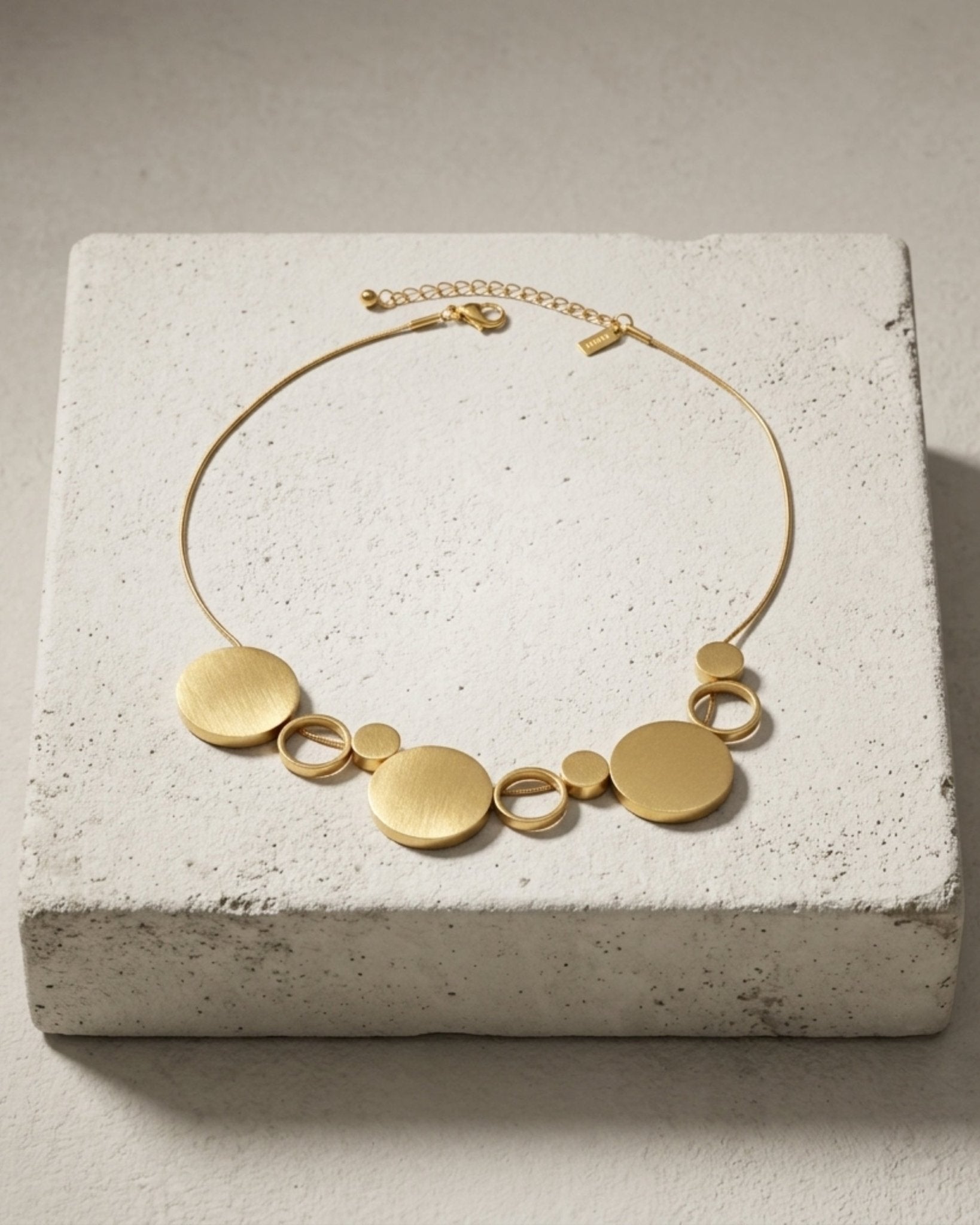 TYRA Waterproof 18K Gold Plated Short Necklace – Sanded Stainless Steel - DANSK Copenhagen