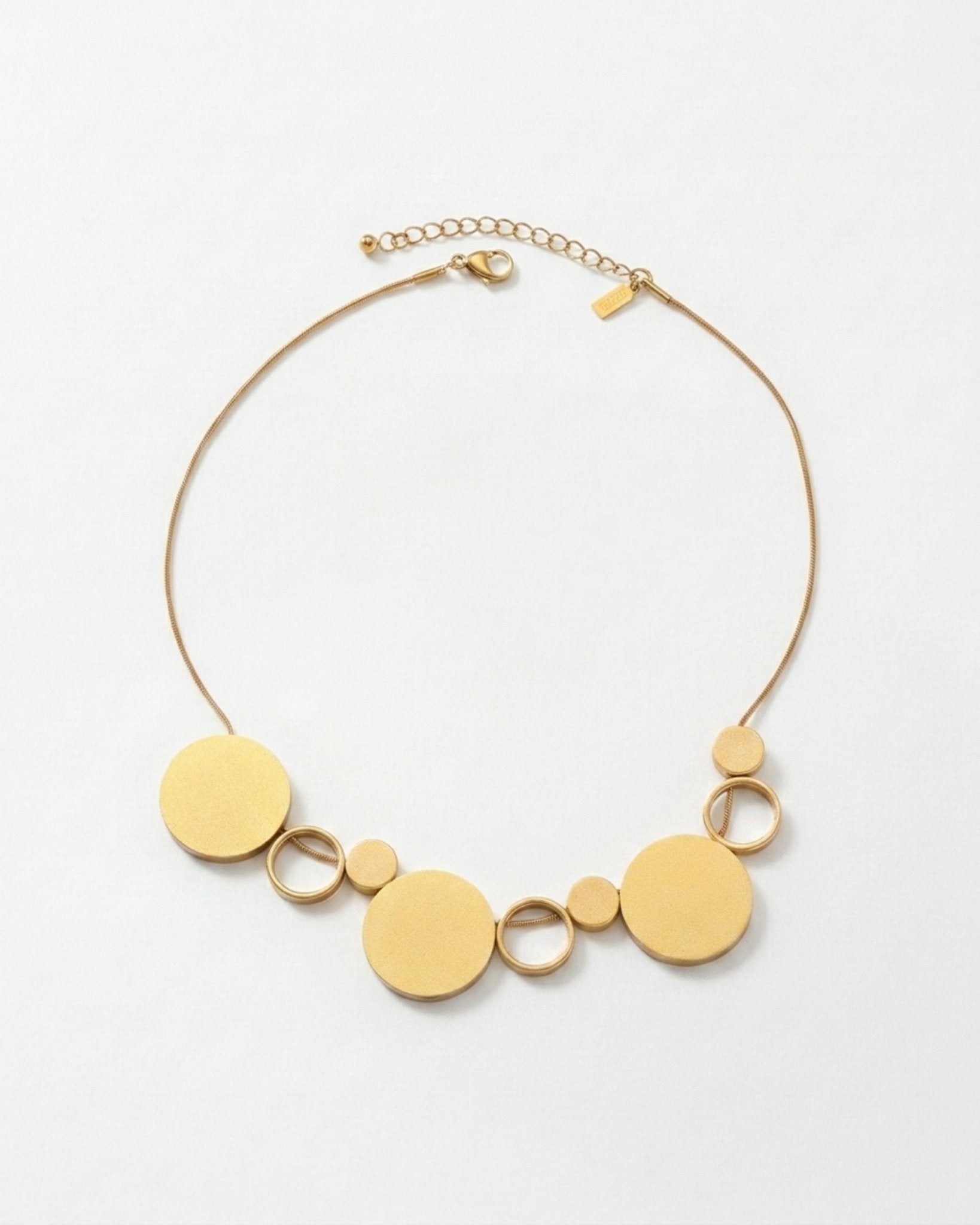 TYRA Waterproof 18K Gold Plated Short Necklace – Sanded Stainless Steel - DANSK Copenhagen