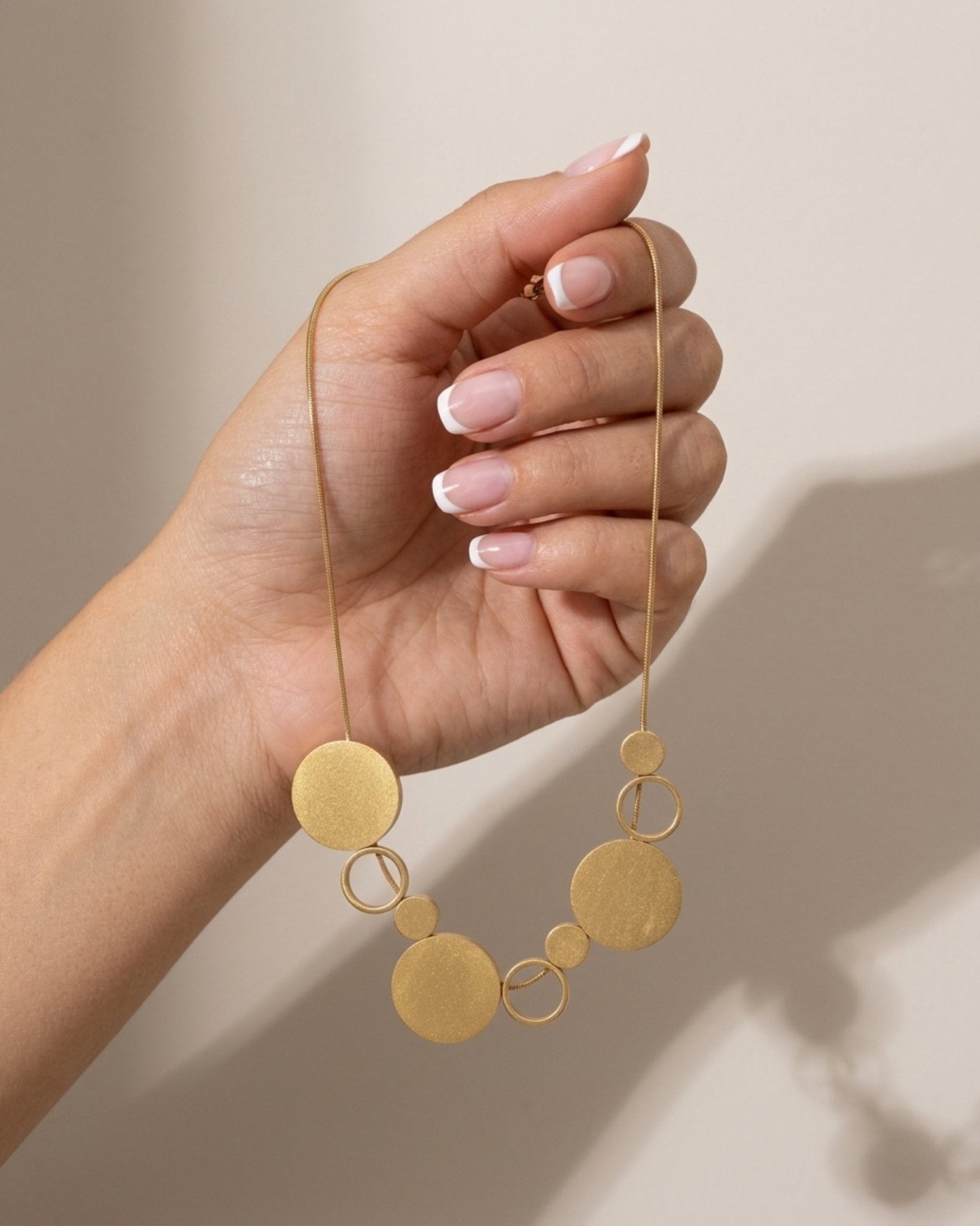 TYRA Waterproof 18K Gold Plated Short Necklace – Sanded Stainless Steel - DANSK Copenhagen
