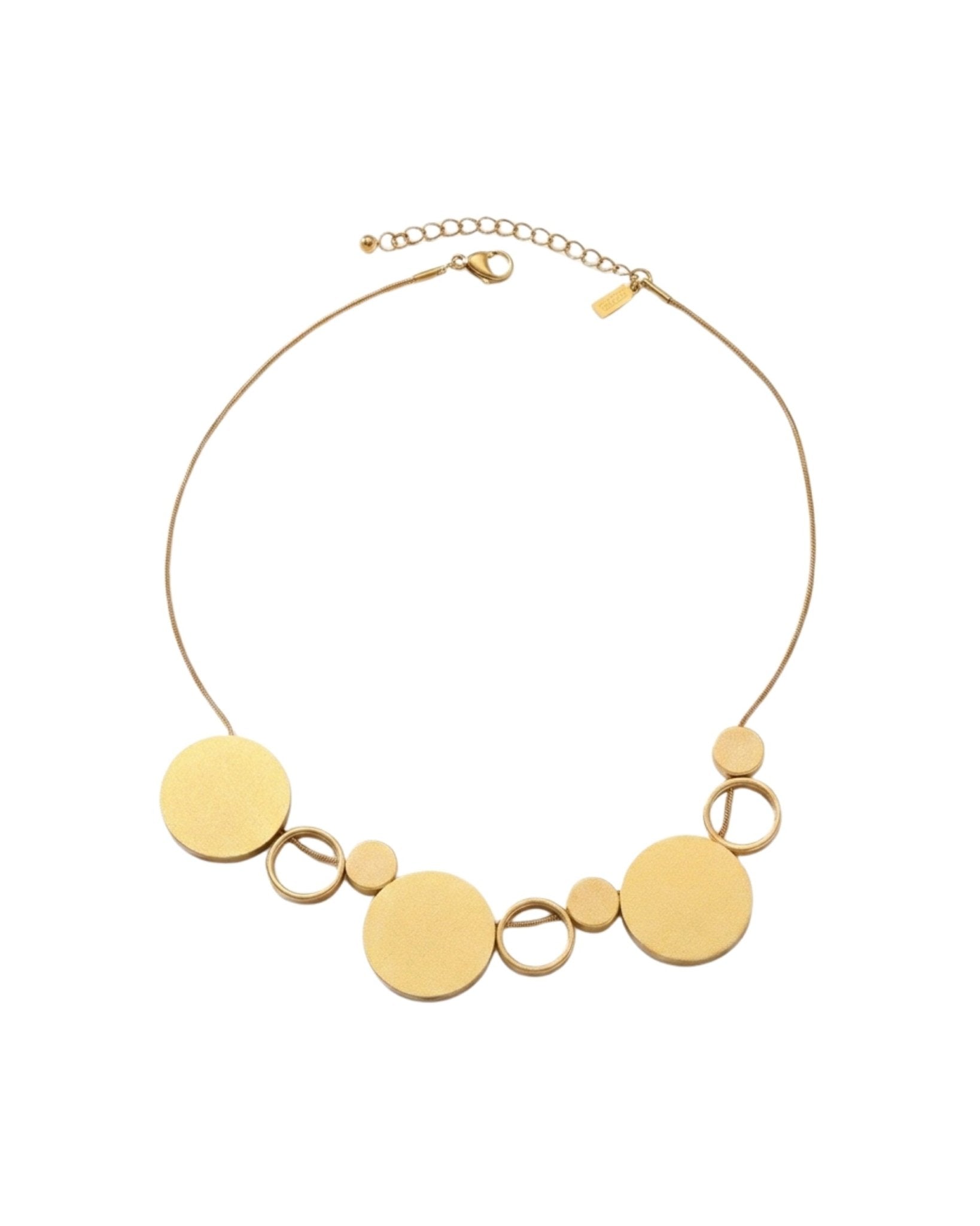 TYRA Waterproof 18K Gold Plated Short Necklace – Sanded Stainless Steel - DANSK Copenhagen