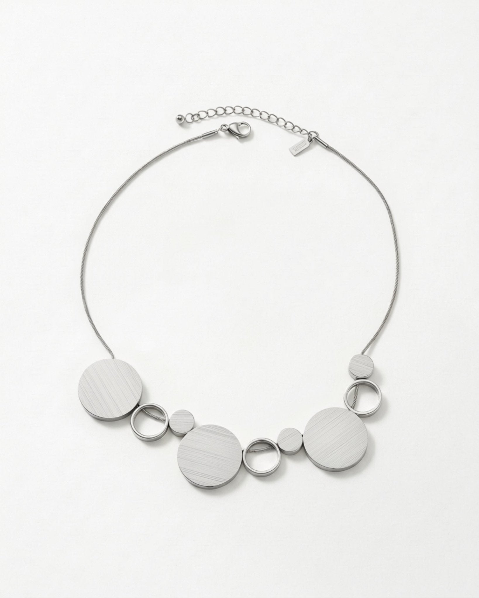 TYRA Waterproof Silver Stainless Steel Short Necklace – Sanded Finish - DANSK Copenhagen
