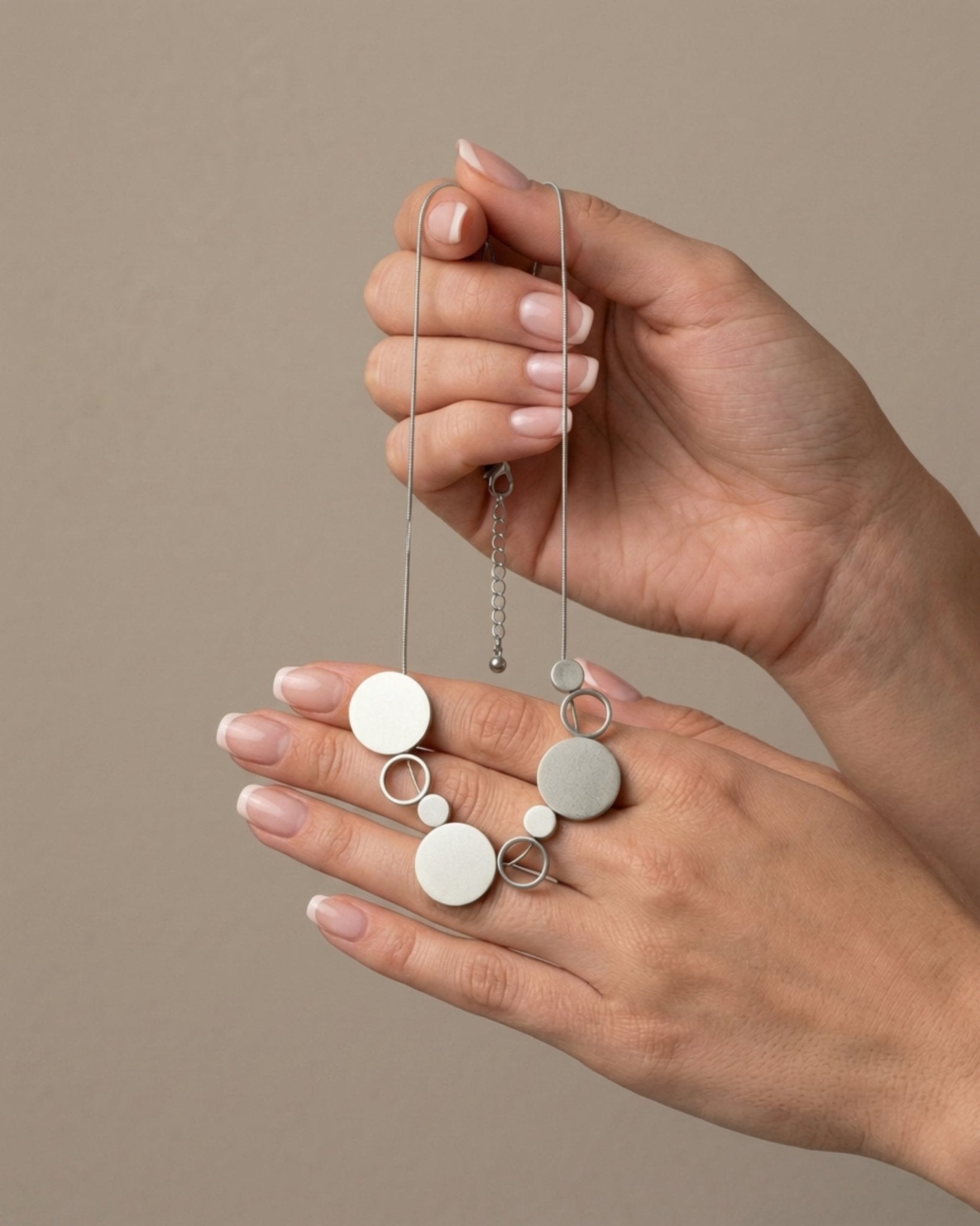 TYRA Waterproof Silver Stainless Steel Short Necklace – Sanded Finish - DANSK Copenhagen