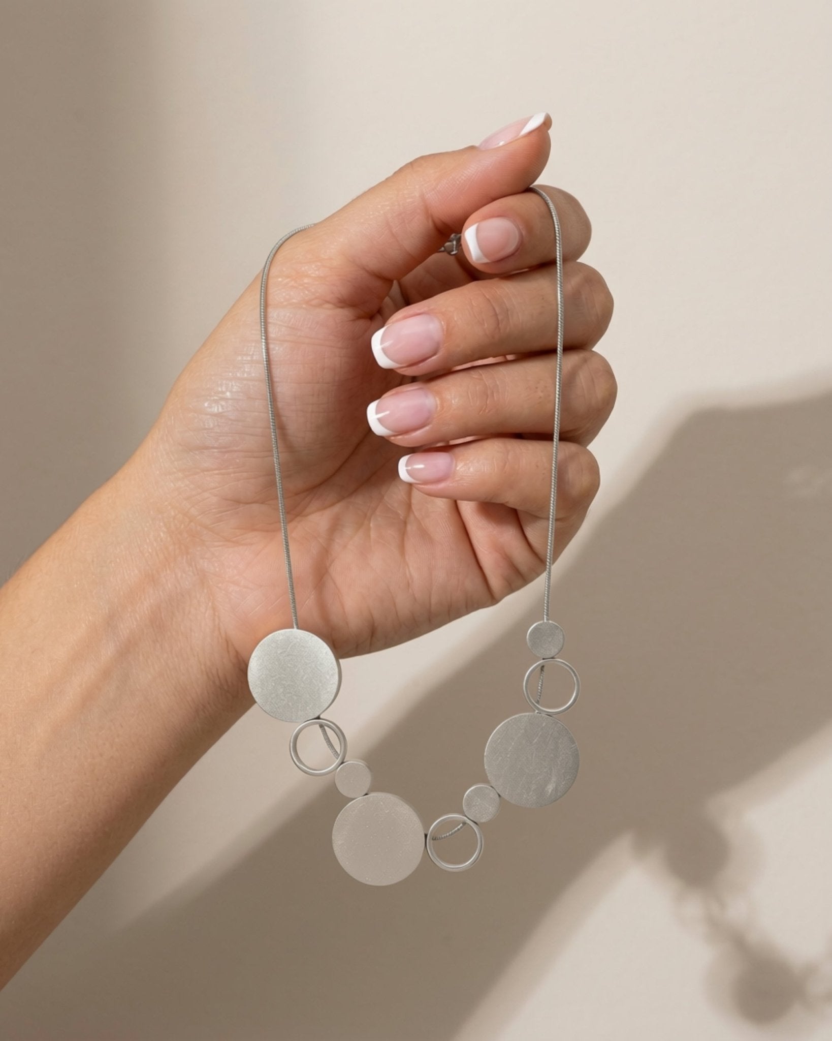 TYRA Waterproof Silver Stainless Steel Short Necklace – Sanded Finish - DANSK Copenhagen