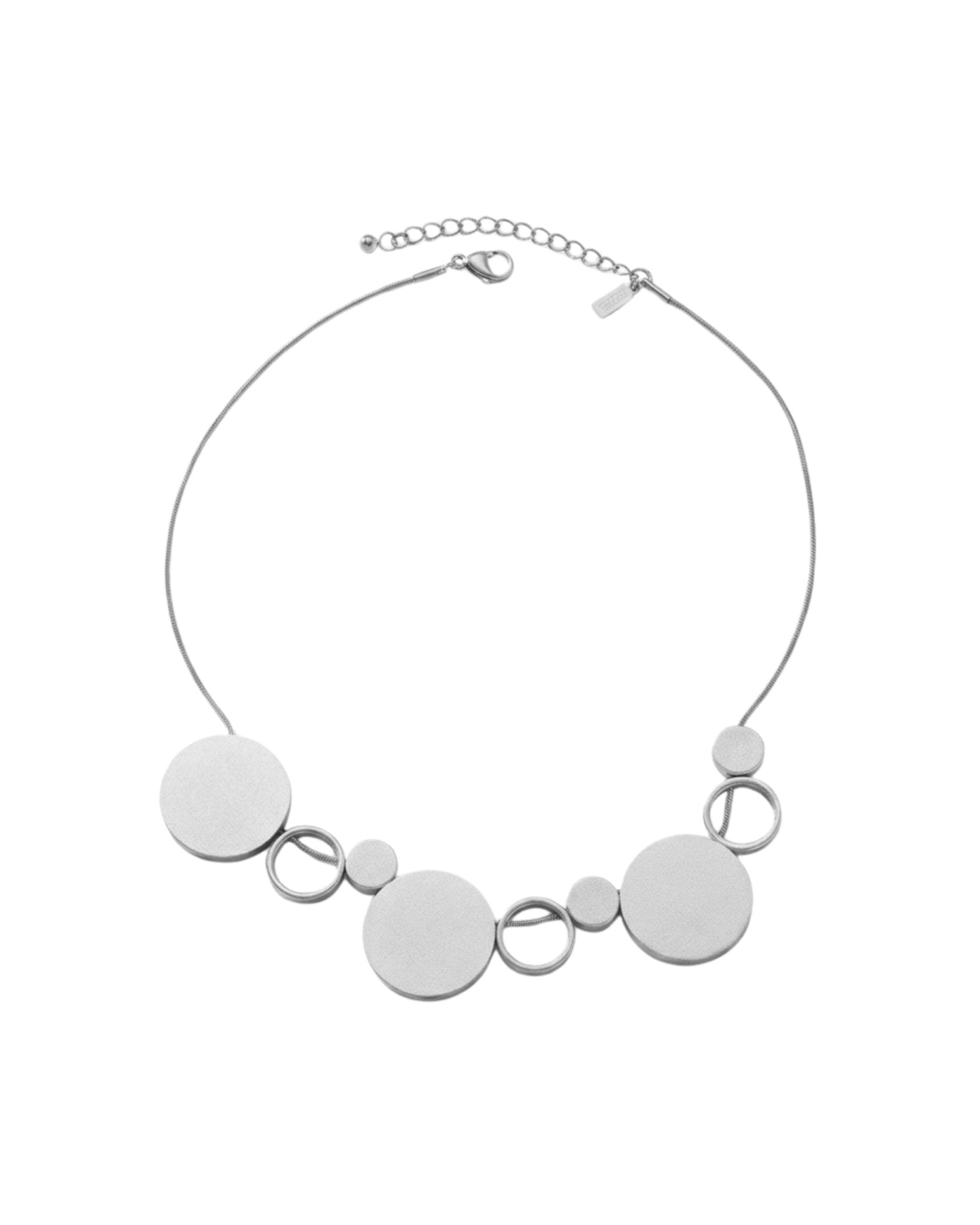 TYRA Waterproof Silver Stainless Steel Short Necklace – Sanded Finish - DANSK Copenhagen