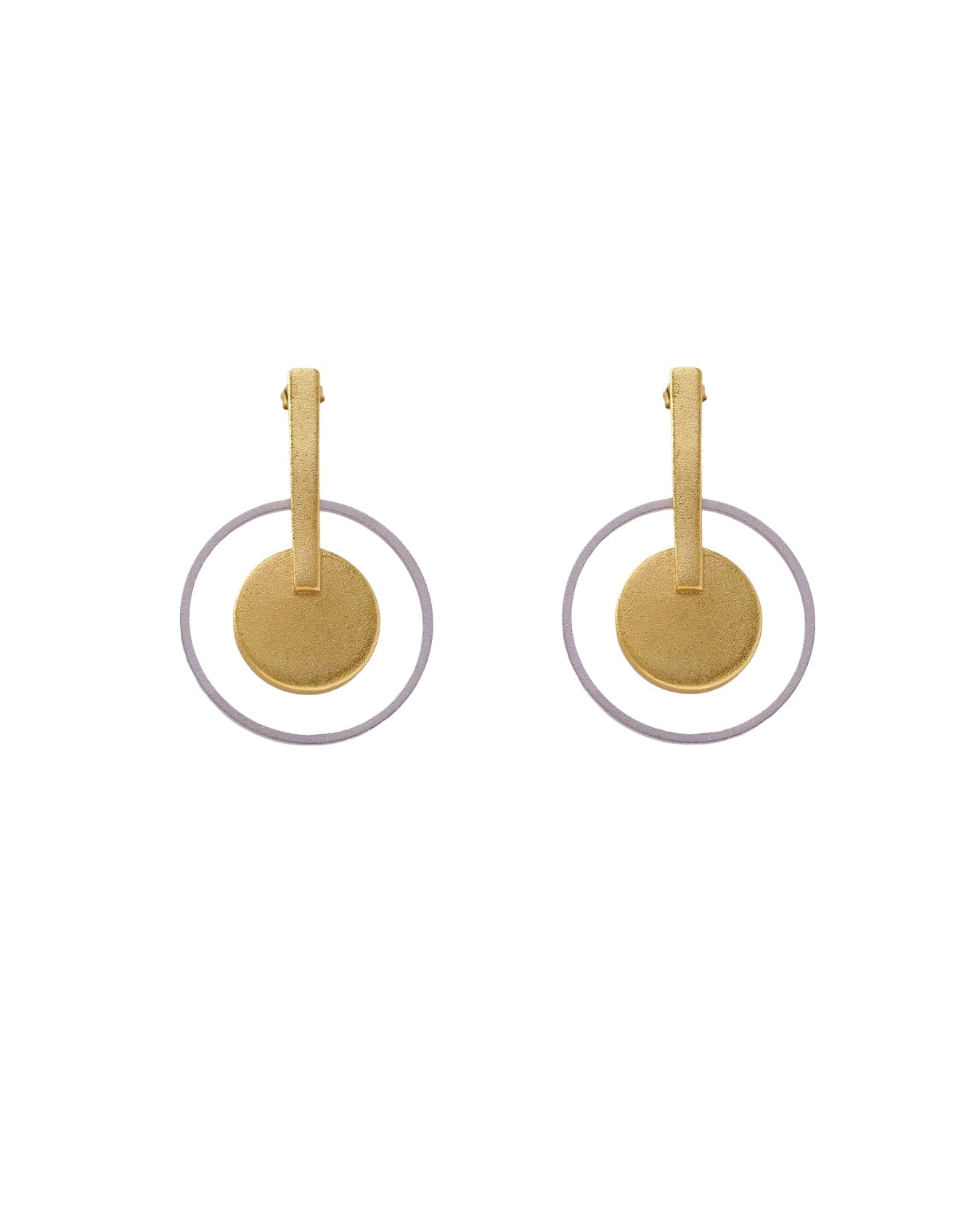 TYRA Waterproof Silver Stainless Steel Statement Earrings – Sanded Finish - DANSK Copenhagen