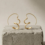 VERA Waterproof 18K Gold Plated Mini Spinning Earring – Sanded Stainless Steel - DANSK Copenhagen
