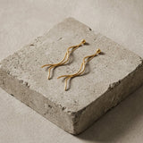 VERA Waterproof 18K Gold Plated Revolve Earring – Sanded Stainless Steel - DANSK Copenhagen