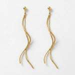 VERA Waterproof 18K Gold Plated Revolve Earring – Sanded Stainless Steel - DANSK Copenhagen