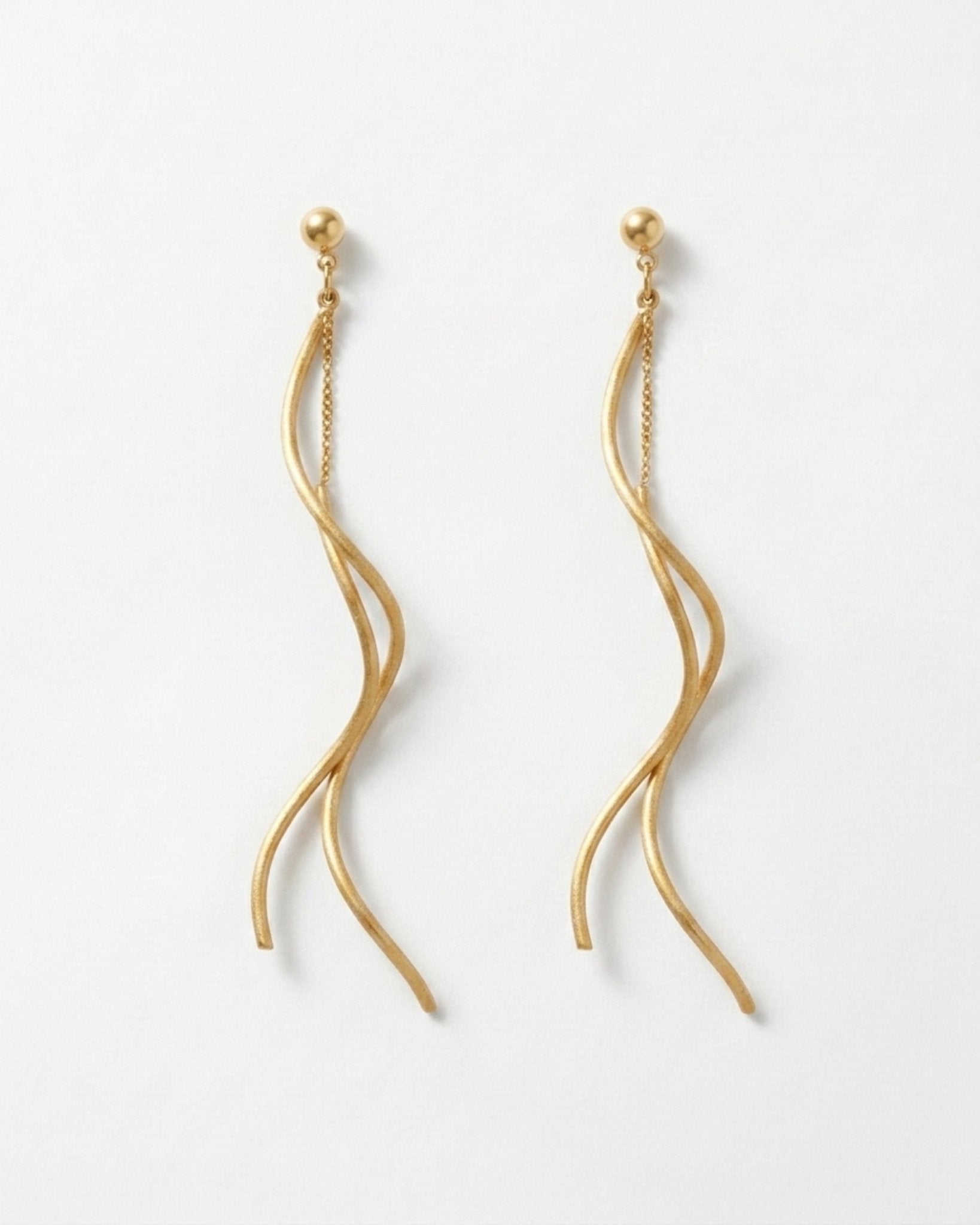 VERA Waterproof 18K Gold Plated Revolve Earring – Sanded Stainless Steel - DANSK Copenhagen